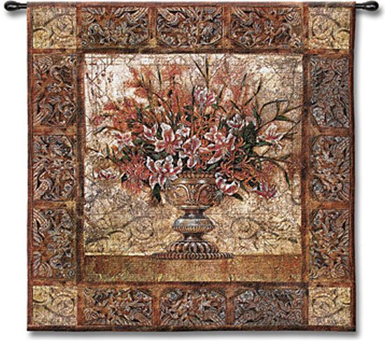 Floral Tapestry Wall Hanging Bouquet of Flowers Picture  