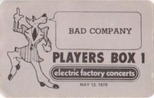 Unused cloth backstage pass for the BAD COMPANY 1979 DESOLATION 