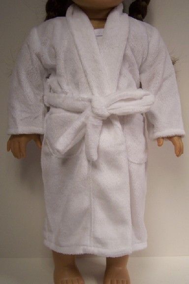 WHITE Plush Bath Robe Doll Clothes For AMERICAN GIRL♥  