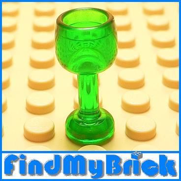 F013A Lego Utensil   Large Goblet Trans Green   NEW  