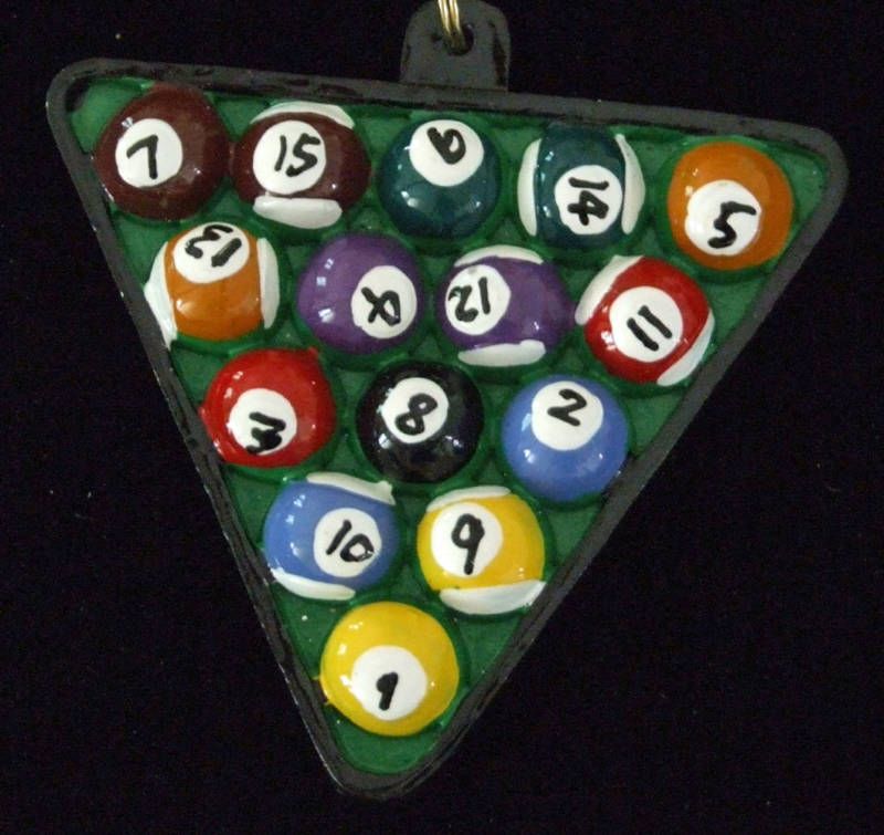 POOL BILLIARDS Balls Rack New Orleans Mardi Gras Beads  