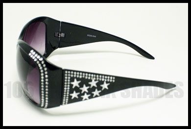 STAR Bling Bling Womens Oversized Fashion Sunglasses BLACK