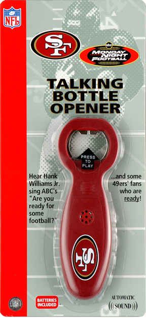 SAN FRANCISCO 49ERS TALKING BEER BOTTLE OPENER NEW/SEAL  