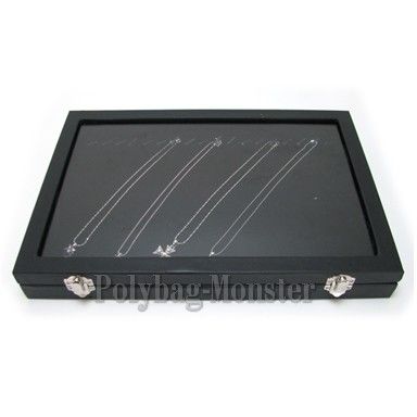 Clear Top Necklace Box Jewelry Display Hinge Suitcase  