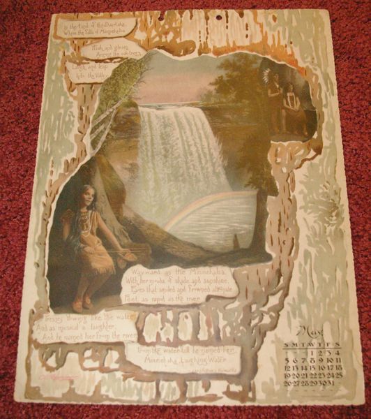 1901 Song of Hiawatha Indian Litho Multi page Calendar  