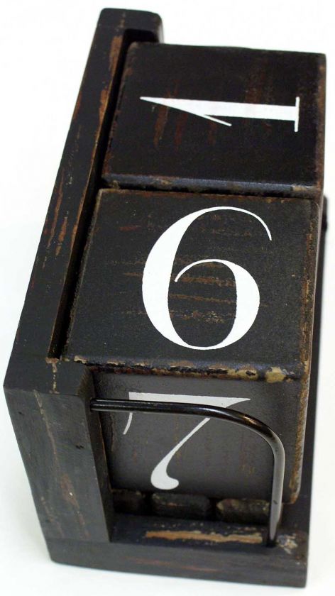 Desk, Shelf Perpetual Calendar Antique Look Wood, Metal, Retro, Old 