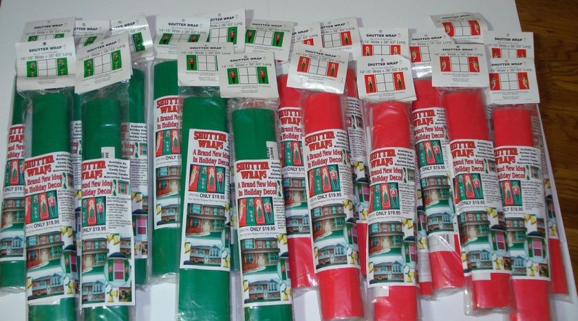 Christmas CANDLE Outdoor Window Decorations SHUTTER WRAPS Set  