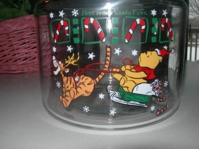 Collectible Disney Glass Christmas Cookie Jar  