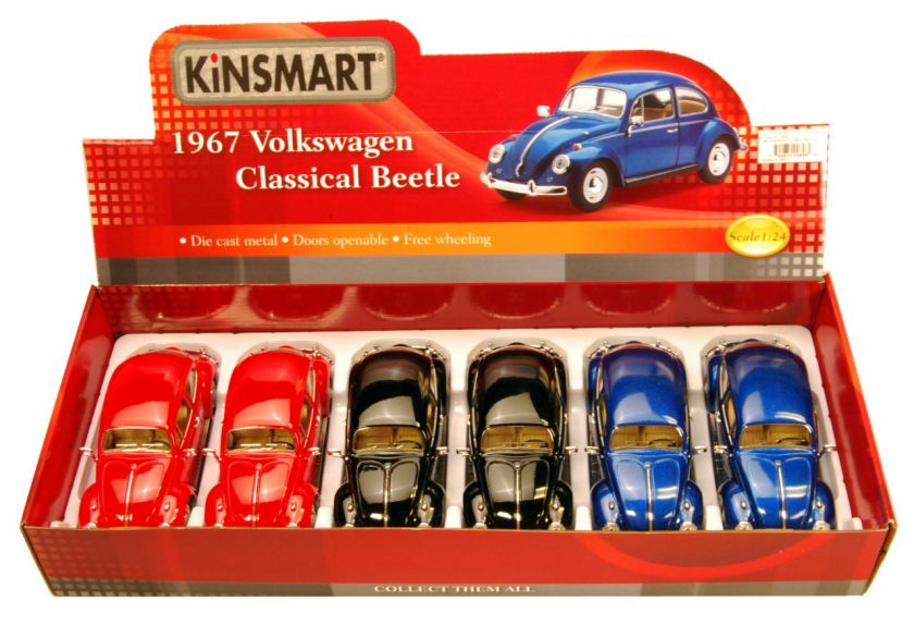 Kinsmart 1967 Volkswagen VW classic beetle 124 G scale 6.5 length 