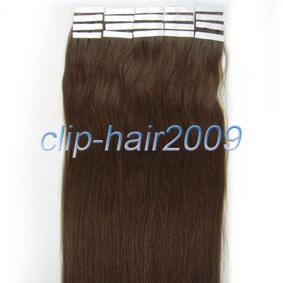 22 INDIAN REMY Tape Human Hair Extensions #06&60g New  