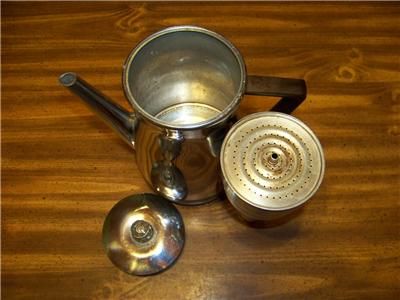 VINTAGE West Bend COFFEE PERCOLATOR CHROME 6 8 cup  