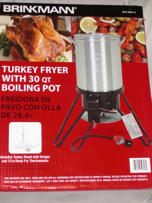 NEW 30 Quart Brinkmann Outdoor Turkey Fryer Complete Kit with Cast 