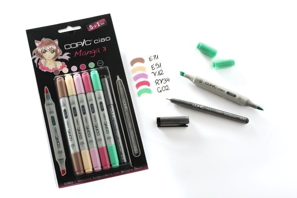 COPIC CIAO MARKER   6 PEN SET   MANGA 3 COLOURS   BNIB  