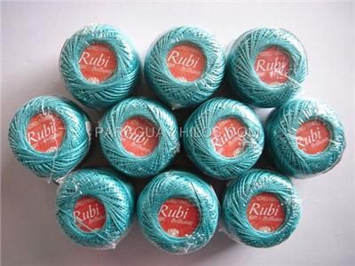 LOT 10 TEAL COTTON YARN #20 CROCHET THREADS TATTING  