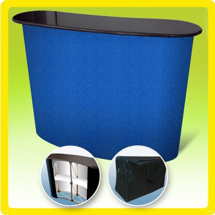 Podium Pop Up Table Counter Stand Trade Show Display BLUE  