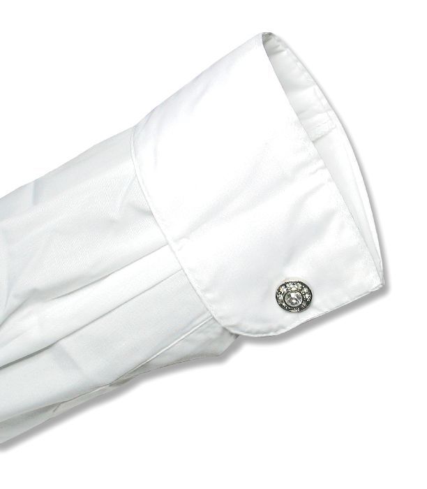 Mens White Dress Shirt Convertible Cuffs sz 18 34/35  