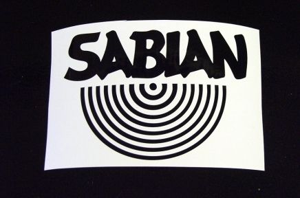 Vintage Sabian Cymbal Logo Bass Drum Decal   BLACK  