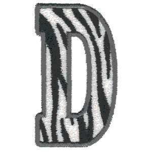 ZEBRA PRINT LETTER Embroidered Iron on Patch  