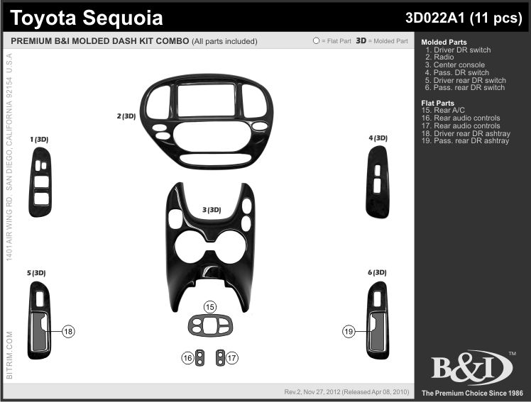 PICTURE ABOVE IS A SCHEMATIC PICTURE OF DASH TRIM KIT YOU WILL RECEIVE 