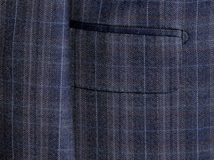 VALENTINO $995 NAVY PLAID MENS SILK WOOL SPORT COAT  