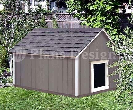 Large Dog House Plans Gable Roof Style Doghouse 90304G, Pet Size up to 
