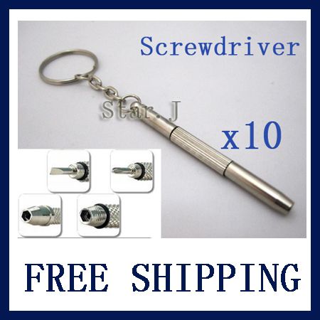 10pcs Keychain SCREWDRIVER Eyeglasses Watch Repair Tool  