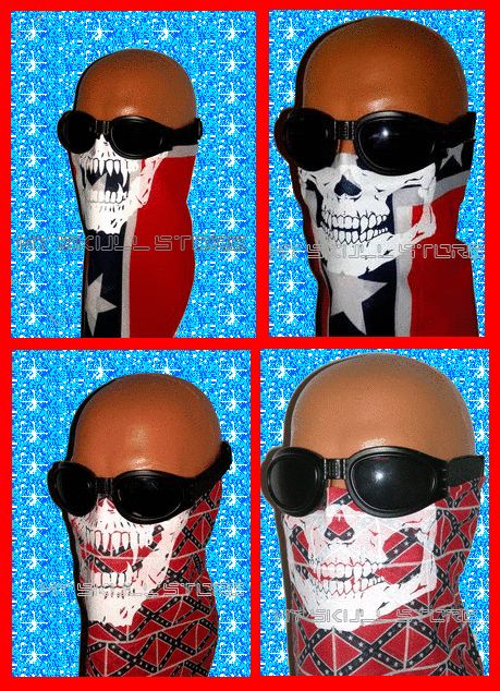 UNIQUE REBEL SKULL FACE MASK BANDANA CONFEDERATE FLAG~  