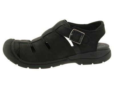 New KEEN BIDWELL Fisherman LEATHER Sandals Black MEN 10 43 NIB  