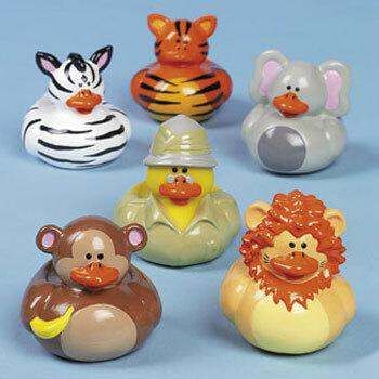 description set of 12 adorable wild safari animal rubber duckys set 