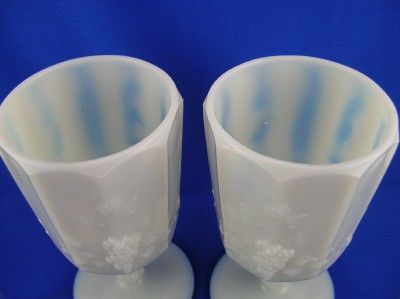 Westmoreland Glass Paneled Grape Opalescent Goblets  