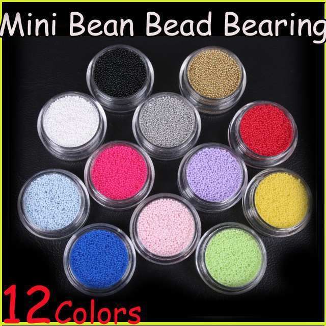 NAIL ART 12 COLOR GLITTERS MINI BEAN BEAD BEARING a4  