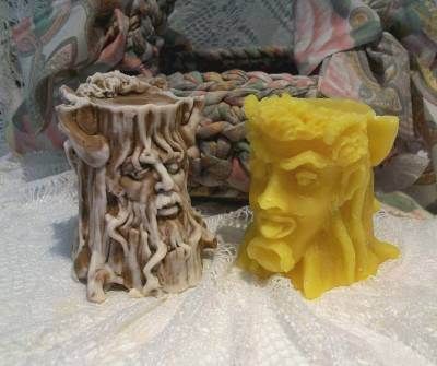 Silicone Pan Fawn Wood Spirit Greenman Candle Mold  