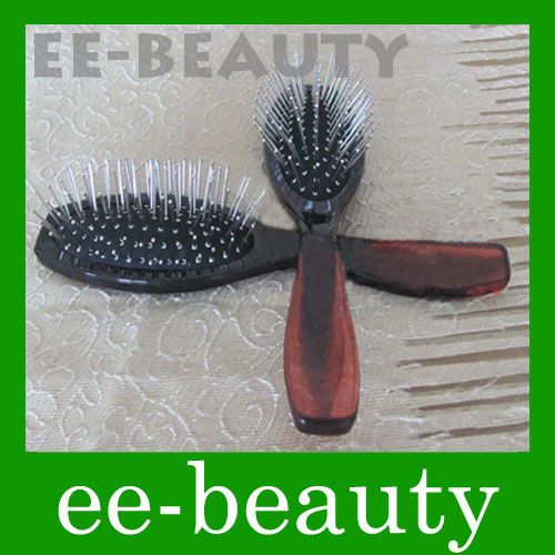 Metal Bristle Hair Brush with Rubber Tipped Bristles, Anti static