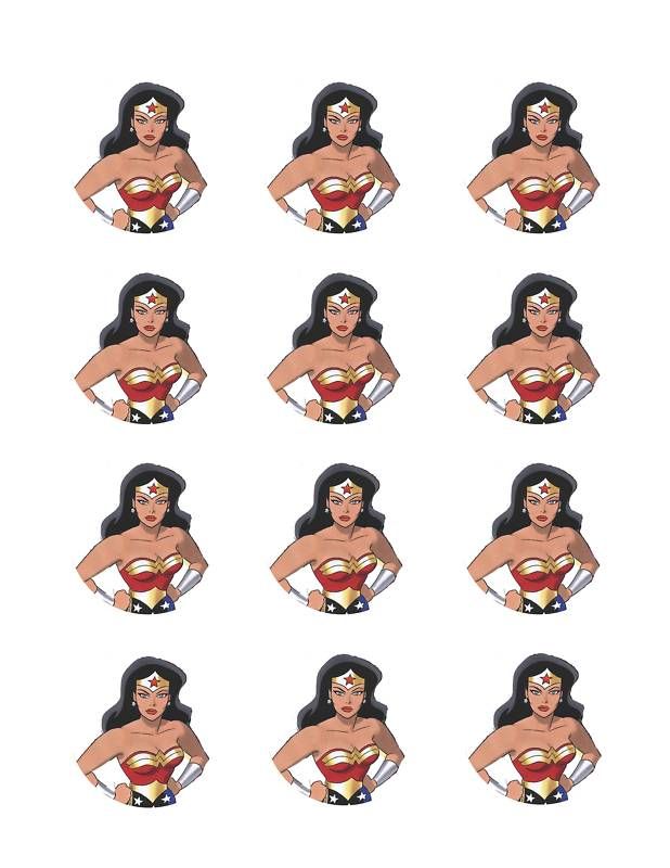 WONDER WOMAN Edible CUPCAKE Image Icing Toppers  