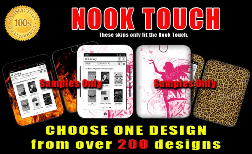 Nook Simple Touch Reader eReader Skin Works With Case or Cover and 