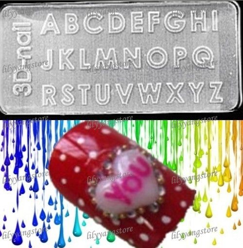 3D Acrylic Nail Art Mold DIY Decoration capital letter  