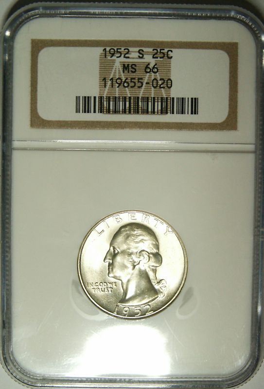 1952 S/S Washington Quarter ***** RPM ***** NGC MS 66  