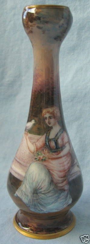 Gamet French Enamel on Copper Miniature Vase  