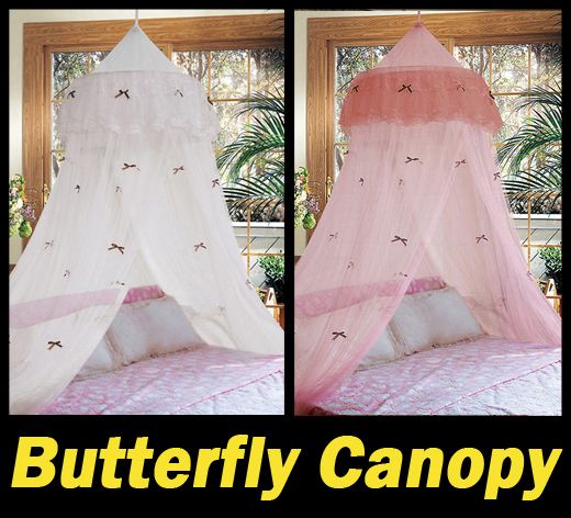 New Netting Bed Canopy Mosquito Net Butterfly White/Pink/Purple/Yellow 