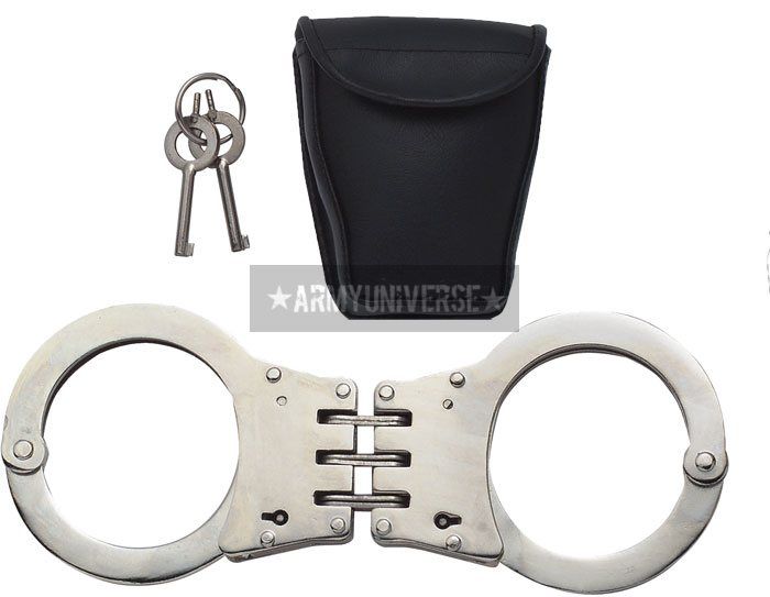 Silver Deluxe Hinged Handcuffs 613902300934  