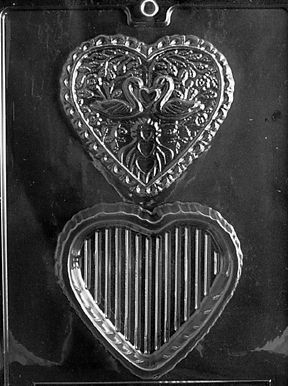 Wedding SWAN HEART POUR BOX Chocolate Mold Soap  