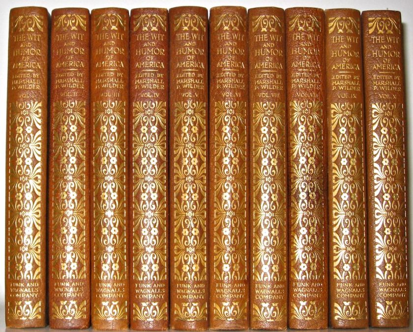 LEATHER LIBRARY SET WIT & HUMOR Mark Twain, Complete  