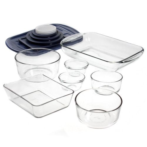 Anchor Hocking 14 pc Glass Cookware Bake Store Serve Dish Pan Baking w 