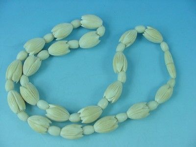   Mings ? Hawaiian Creamy Ox Bone Pikake Flower Beads 18 Necklace