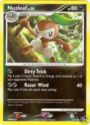 4x Diamond Pearl Pokemon Cards 57/130 Nuzleaf LV. 28  
