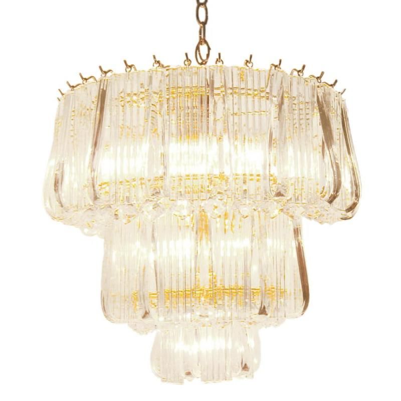 Polished Brass and Lucite 11 Light Chandelier*NIB*  