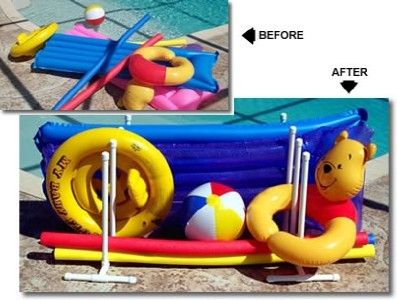 SWIMMING POOL CADDY TIDY & FLOAT ORGANIZER STORAGE TOY  