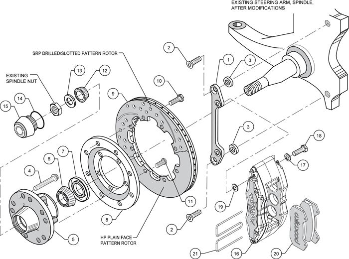 WILWOOD DISC BRAKE KIT,70 78 CAMARO,73 77 MALIBU,CUTLASS,12,6/4 