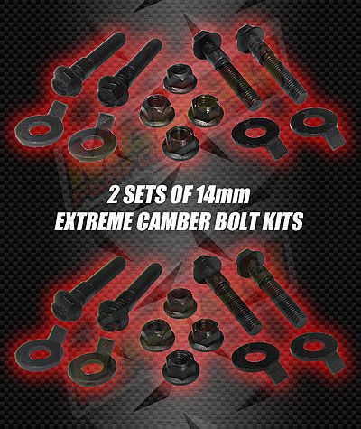 FRONT & REAR EXTREME CAMBER ALIGNMENT KIT SET CAM BOLT 14MM WRX STi SS 