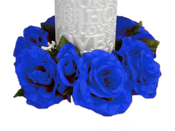 24 pcs Silk ROSES Flowers Candle Rings Wedding Tabletop Centerpieces 